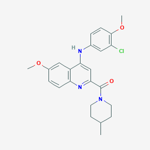 molecular formula C24H26ClN3O3 B2597737 N-(3-chloro-4-methoxyphenyl)-6-methoxy-2-(4-methylpiperidine-1-carbonyl)quinolin-4-amine CAS No. 1226430-15-4