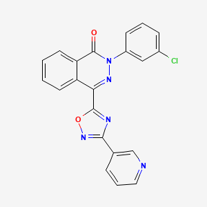 molecular formula C21H12ClN5O2 B2597780 2-(3-chlorophenyl)-4-[3-(pyridin-3-yl)-1,2,4-oxadiazol-5-yl]-1,2-dihydrophthalazin-1-one CAS No. 1207007-57-5