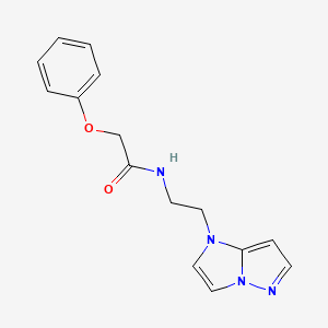 molecular formula C15H16N4O2 B2597782 N-(2-(1H-imidazo[1,2-b]pyrazol-1-yl)ethyl)-2-phenoxyacetamide CAS No. 1788543-22-5