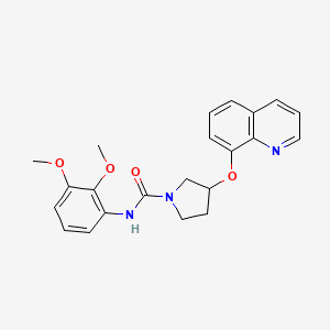 molecular formula C22H23N3O4 B2597789 N-(2,3-dimethoxyphenyl)-3-(quinolin-8-yloxy)pyrrolidine-1-carboxamide CAS No. 1903226-39-0