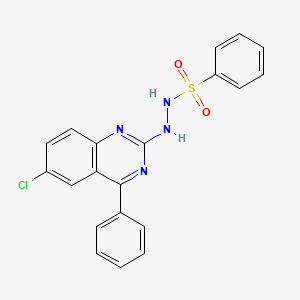 molecular formula C20H15ClN4O2S B2597802 N'-(6-chloro-4-phenylquinazolin-2-yl)benzenesulfonohydrazide CAS No. 312525-68-1