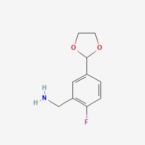 [5-(1,3-Dioxolan-2-yl)-2-fluorophenyl]methanamine
