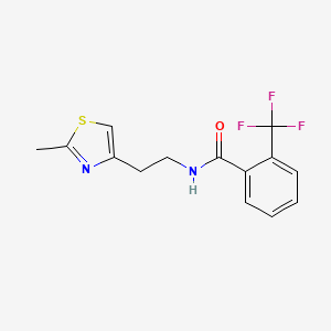 molecular formula C14H13F3N2OS B2597882 N-[2-(2-methyl-1,3-thiazol-4-yl)ethyl]-2-(trifluoromethyl)benzamide CAS No. 863512-53-2