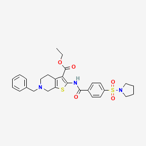 Ethyl 6-benzyl-2-(4-(pyrrolidin-1-ylsulfonyl)benzamido)-4,5,6,7-tetrahydrothieno[2,3-c]pyridine-3-carboxylate