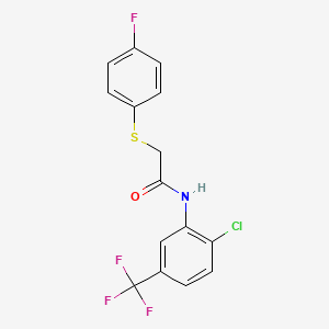 N-[2-chloro-5-(trifluoromethyl)phenyl]-2-[(4-fluorophenyl)sulfanyl]acetamide