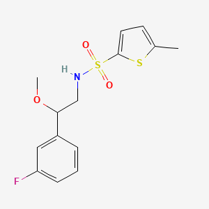molecular formula C14H16FNO3S2 B2597893 N-[2-(3-fluorophenyl)-2-methoxyethyl]-5-methylthiophene-2-sulfonamide CAS No. 1797159-81-9
