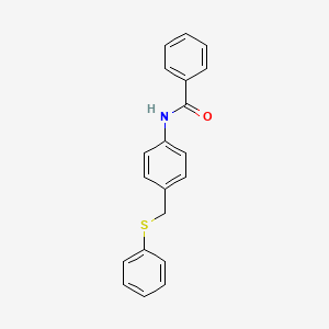 molecular formula C20H17NOS B2597940 N-{4-[(phenylsulfanyl)methyl]phenyl}benzenecarboxamide CAS No. 321431-71-4