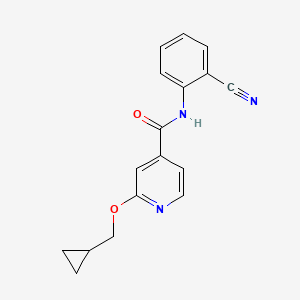 molecular formula C17H15N3O2 B2597947 N-(2-cyanophenyl)-2-(cyclopropylmethoxy)pyridine-4-carboxamide CAS No. 2034431-63-3