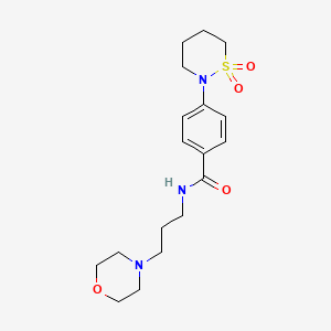 molecular formula C18H27N3O4S B2597958 4-(1,1-dioxo-1lambda6,2-thiazinan-2-yl)-N-[3-(morpholin-4-yl)propyl]benzamide CAS No. 941992-50-3