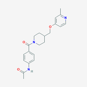 molecular formula C21H25N3O3 B2597960 N-[4-(4-{[(2-methylpyridin-4-yl)oxy]methyl}piperidine-1-carbonyl)phenyl]acetamide CAS No. 2379995-15-8