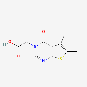 molecular formula C11H12N2O3S B2597985 2-(5,6-Dimethyl-4-oxothieno[2,3-d]pyrimidin-3(4H)-yl)propanoic acid CAS No. 446830-23-5