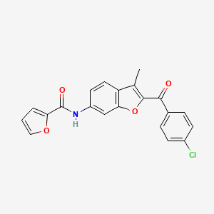 molecular formula C21H14ClNO4 B2598023 N-[2-(4-chlorobenzoyl)-3-methyl-1-benzofuran-6-yl]furan-2-carboxamide CAS No. 923165-19-9