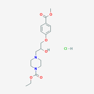 Ethyl 4-(2-hydroxy-3-(4-(methoxycarbonyl)phenoxy)propyl)piperazine-1-carboxylate hydrochloride