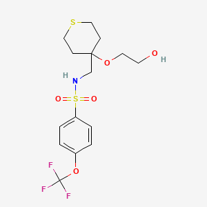 N-((4-(2-hydroxyethoxy)tetrahydro-2H-thiopyran-4-yl)methyl)-4-(trifluoromethoxy)benzenesulfonamide