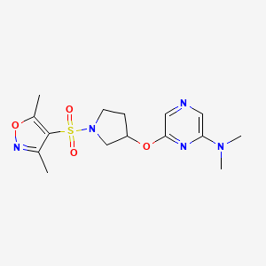 6-((1-((3,5-dimethylisoxazol-4-yl)sulfonyl)pyrrolidin-3-yl)oxy)-N,N-dimethylpyrazin-2-amine