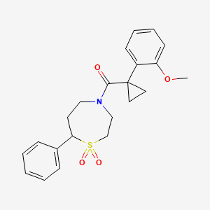 (1,1-Dioxido-7-phenyl-1,4-thiazepan-4-yl)(1-(2-methoxyphenyl)cyclopropyl)methanone