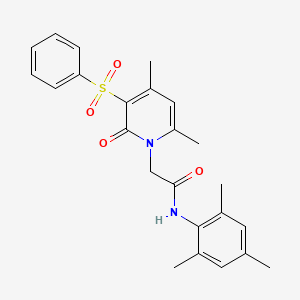 2-[4,6-dimethyl-2-oxo-3-(phenylsulfonyl)pyridin-1(2H)-yl]-N-(2,4,6-trimethylphenyl)acetamide