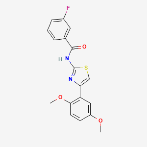 molecular formula C18H15FN2O3S B2598070 N-[4-(2,5-dimethoxyphenyl)-1,3-thiazol-2-yl]-3-fluorobenzamide CAS No. 681229-57-2