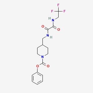 molecular formula C17H20F3N3O4 B2598073 Phenyl 4-((2-oxo-2-((2,2,2-trifluoroethyl)amino)acetamido)methyl)piperidine-1-carboxylate CAS No. 1323631-06-6
