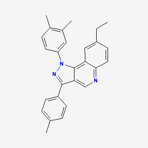 molecular formula C27H25N3 B2598076 1-(3,4-dimethylphenyl)-8-ethyl-3-(4-methylphenyl)-1H-pyrazolo[4,3-c]quinoline CAS No. 901245-84-9