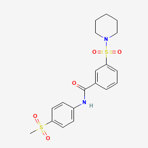 molecular formula C19H22N2O5S2 B2598089 N-(4-(methylsulfonyl)phenyl)-3-(piperidin-1-ylsulfonyl)benzamide CAS No. 900135-69-5