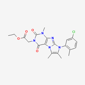 ethyl 2-(8-(5-chloro-2-methylphenyl)-1,6,7-trimethyl-2,4-dioxo-1H-imidazo[2,1-f]purin-3(2H,4H,8H)-yl)acetate