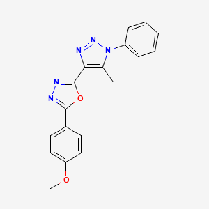 2-(4-methoxyphenyl)-5-(5-methyl-1-phenyl-1H-1,2,3-triazol-4-yl)-1,3,4-oxadiazole