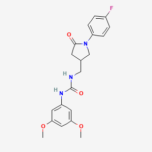 1-(3,5-Dimethoxyphenyl)-3-((1-(4-fluorophenyl)-5-oxopyrrolidin-3-yl)methyl)urea