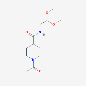 molecular formula C13H22N2O4 B2598135 N-(2,2-Dimethoxyethyl)-1-prop-2-enoylpiperidine-4-carboxamide CAS No. 2361749-68-8