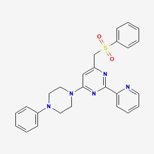 4-(4-Phenylpiperazino)-6-[(phenylsulfonyl)methyl]-2-(2-pyridinyl)pyrimidine