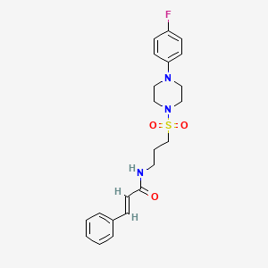 molecular formula C22H26FN3O3S B2598143 N-(3-((4-(4-fluorophenyl)piperazin-1-yl)sulfonyl)propyl)cinnamamide CAS No. 1021074-68-9