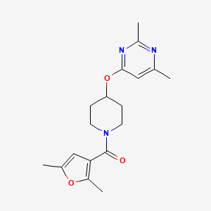 (2,5-Dimethylfuran-3-yl)(4-((2,6-dimethylpyrimidin-4-yl)oxy)piperidin-1-yl)methanone