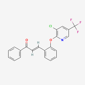 (E)-3-[2-[3-chloro-5-(trifluoromethyl)pyridin-2-yl]oxyphenyl]-1-phenylprop-2-en-1-one