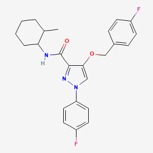4-((4-fluorobenzyl)oxy)-1-(4-fluorophenyl)-N-(2-methylcyclohexyl)-1H-pyrazole-3-carboxamide