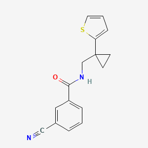 3-cyano-N-((1-(thiophen-2-yl)cyclopropyl)methyl)benzamide