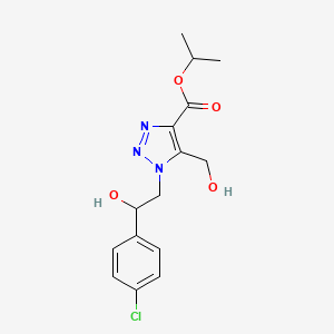 molecular formula C15H18ClN3O4 B2598174 isopropyl 1-[2-(4-chlorophenyl)-2-hydroxyethyl]-5-(hydroxymethyl)-1H-1,2,3-triazole-4-carboxylate CAS No. 1351793-67-3