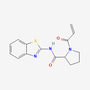 molecular formula C15H15N3O2S B2598175 N-(1,3-Benzothiazol-2-yl)-1-prop-2-enoylpyrrolidine-2-carboxamide CAS No. 2103645-58-3