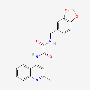 molecular formula C20H17N3O4 B2598204 N-[(2H-1,3-benzodioxol-5-yl)methyl]-N'-(2-methylquinolin-4-yl)ethanediamide CAS No. 941895-05-2