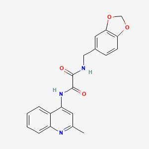 N1-(benzo[d][1,3]dioxol-5-ylmethyl)-N2-(2-methylquinolin-4-yl)oxalamide