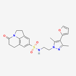 N-(2-(4-(furan-2-yl)-3,5-dimethyl-1H-pyrazol-1-yl)ethyl)-4-oxo-2,4,5,6-tetrahydro-1H-pyrrolo[3,2,1-ij]quinoline-8-sulfonamide