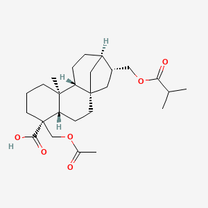 molecular formula C26H40O6 B2598213 (16R)-19-Acetoxy-17-(isobutyryloxy)kaurane-18-oic acid CAS No. 1201591-00-5
