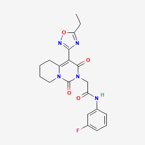 2-[4-(5-ethyl-1,2,4-oxadiazol-3-yl)-1,3-dioxo-5,6,7,8-tetrahydro-1H-pyrido[1,2-c]pyrimidin-2(3H)-yl]-N-(3-fluorophenyl)acetamide