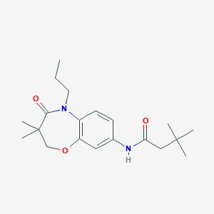molecular formula C20H30N2O3 B2598245 N-(3,3-dimethyl-4-oxo-5-propyl-2,3,4,5-tetrahydro-1,5-benzoxazepin-8-yl)-3,3-dimethylbutanamide CAS No. 921795-30-4