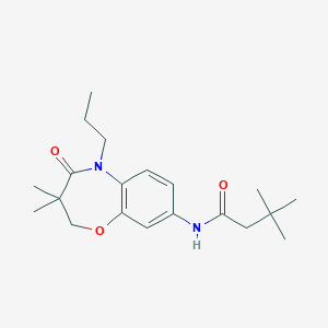 N-(3,3-dimethyl-4-oxo-5-propyl-2,3,4,5-tetrahydrobenzo[b][1,4]oxazepin-8-yl)-3,3-dimethylbutanamide
