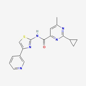 2-cyclopropyl-6-methyl-N-[4-(pyridin-3-yl)-1,3-thiazol-2-yl]pyrimidine-4-carboxamide