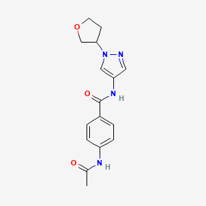 4-acetamido-N-(1-(tetrahydrofuran-3-yl)-1H-pyrazol-4-yl)benzamide