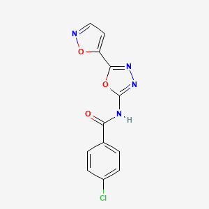 4-chloro-N-(5-(isoxazol-5-yl)-1,3,4-oxadiazol-2-yl)benzamide