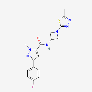 5-(4-Fluorophenyl)-2-methyl-N-[1-(5-methyl-1,3,4-thiadiazol-2-yl)azetidin-3-yl]pyrazole-3-carboxamide