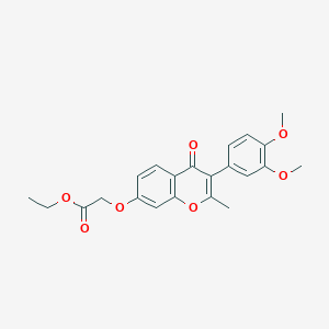 molecular formula C22H22O7 B2598286 ethyl 2-{[3-(3,4-dimethoxyphenyl)-2-methyl-4-oxo-4H-chromen-7-yl]oxy}acetate CAS No. 35212-37-4