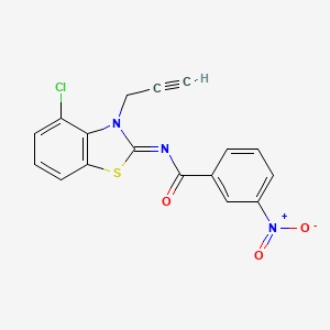 molecular formula C17H10ClN3O3S B2598302 N-[(2Z)-4-chloro-3-(prop-2-yn-1-yl)-2,3-dihydro-1,3-benzothiazol-2-ylidene]-3-nitrobenzamide CAS No. 868376-94-7